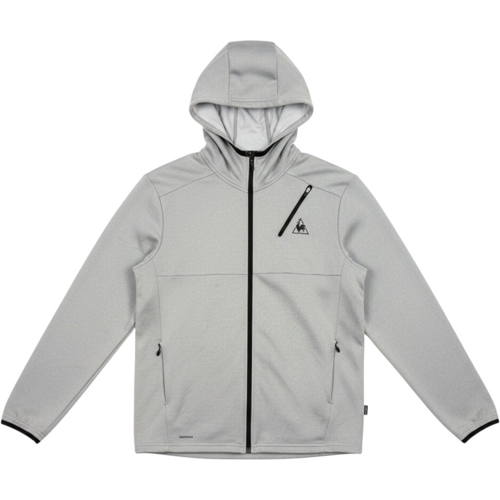 Le Coq Sportif Full Zip Hoodie‎ Large Gray Douce Mode Tech Athletic Gorpcore